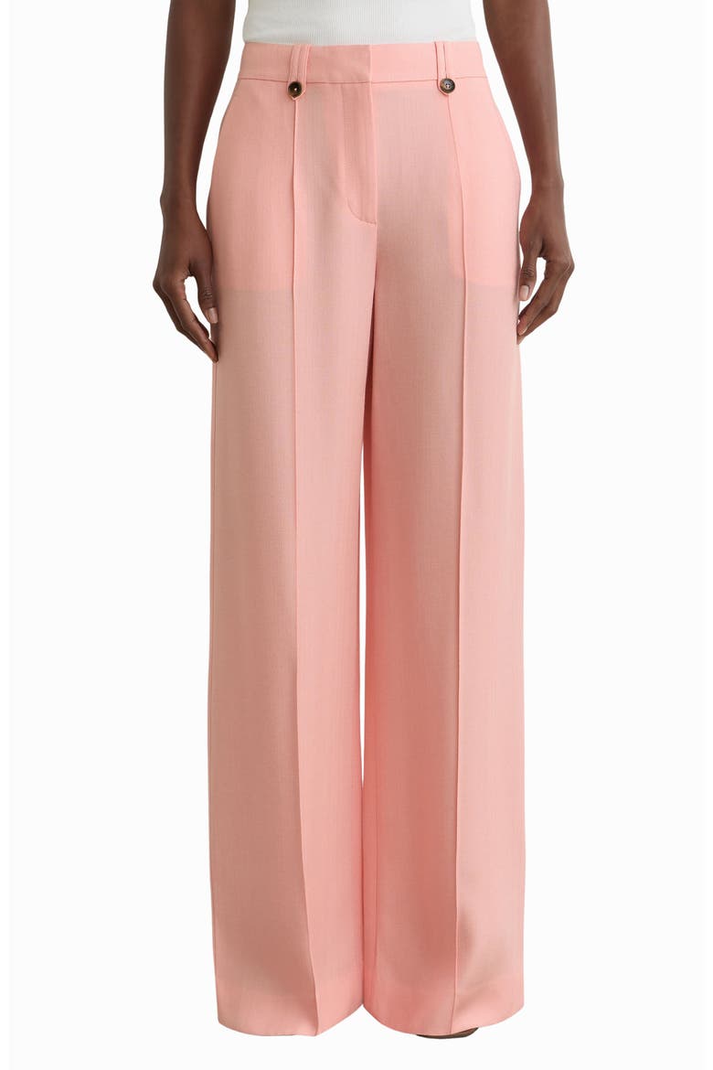 Magda Pleated Linen Wide Leg Pants, Main, color, PINK