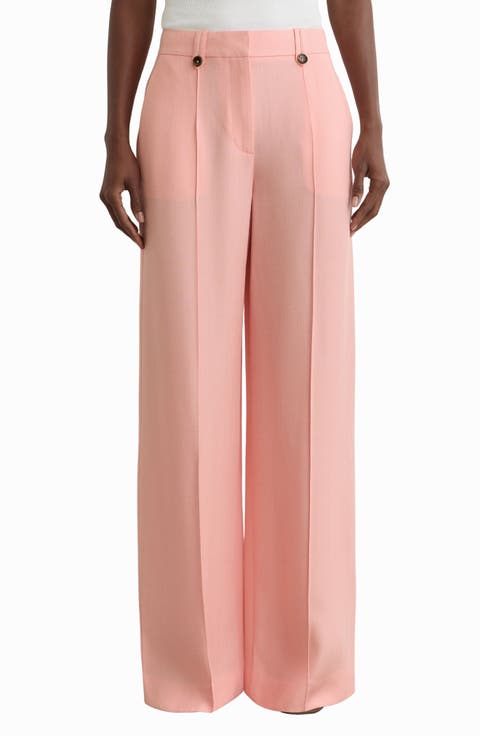 Magda Pleated Linen Wide Leg Pants