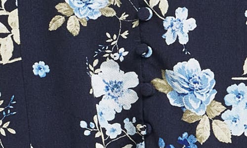 Wayf Laure Floral Fit & Flare Dress In Navy Floral