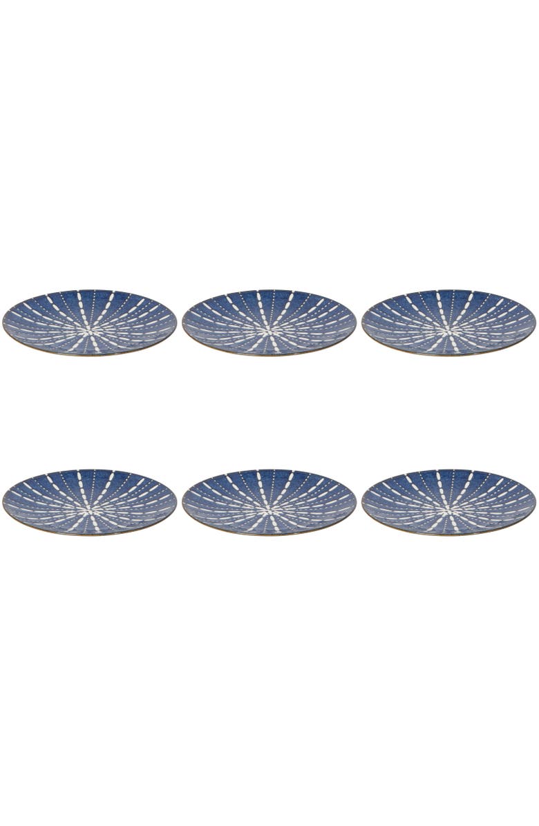 Danica Brands Pulse Stamped Plate - Set of 6, Main, color, Blue