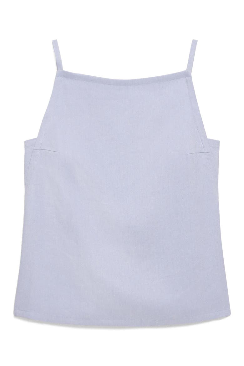 Apron Linen Blend Tank, Alternate, color, CORNFLOWER