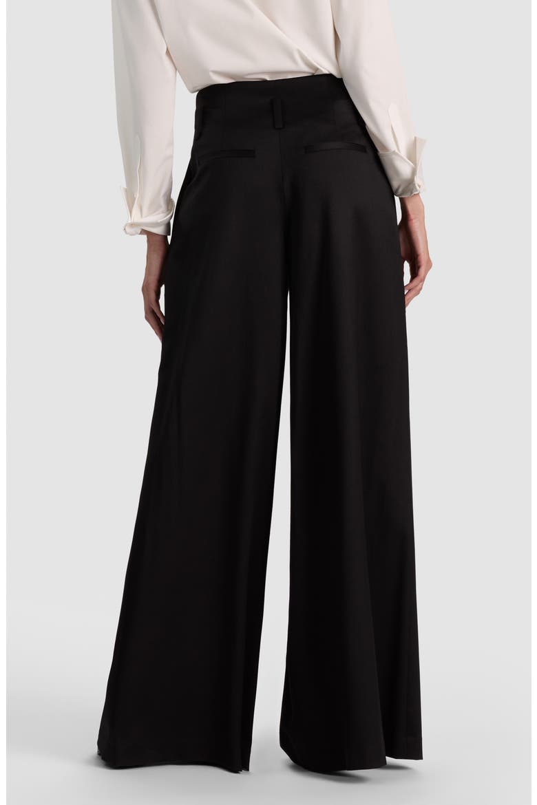 Benson Ultra High Waist Pleated Wide Leg Wool Blend Trousers, Alternate, color, BLACK