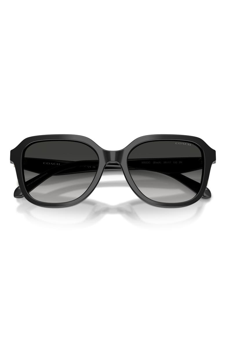 COACH 56mm Gradient Square Sunglasses, Alternate, color, Black / Grey Gradient