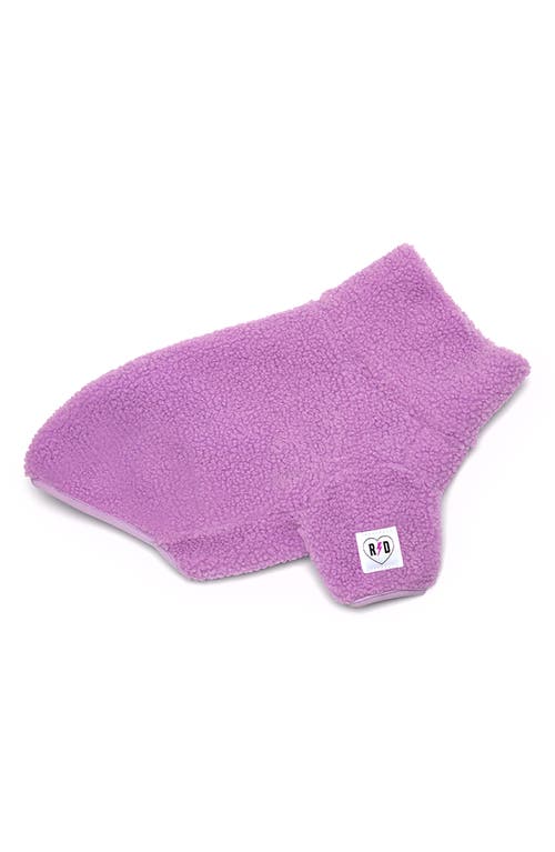 Rebel Dawg Boho Faux Shearling Pullover Dog Sweater In Purple