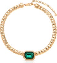 Ettika Deco Crystal Statement Cuban Chain Necklace