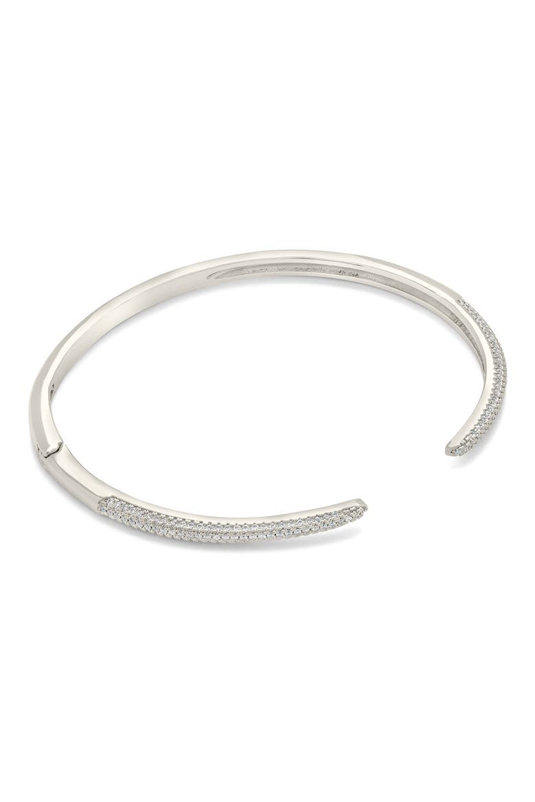 CZ Open Spike Cuff Bracelet, Alternate, color, SILVER