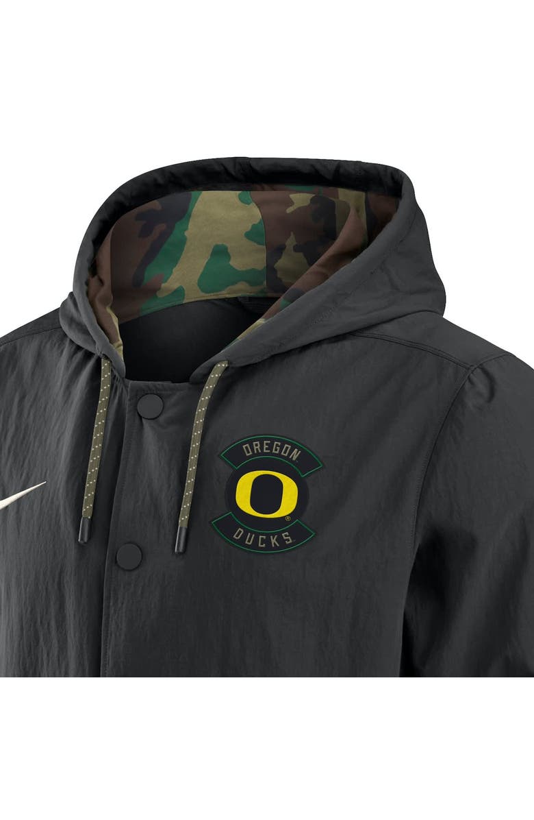 Nike Men's Nike Black Oregon Ducks 2025 NCAA Military Appreciation Full-Snap Jacket, Alternate, color, Black