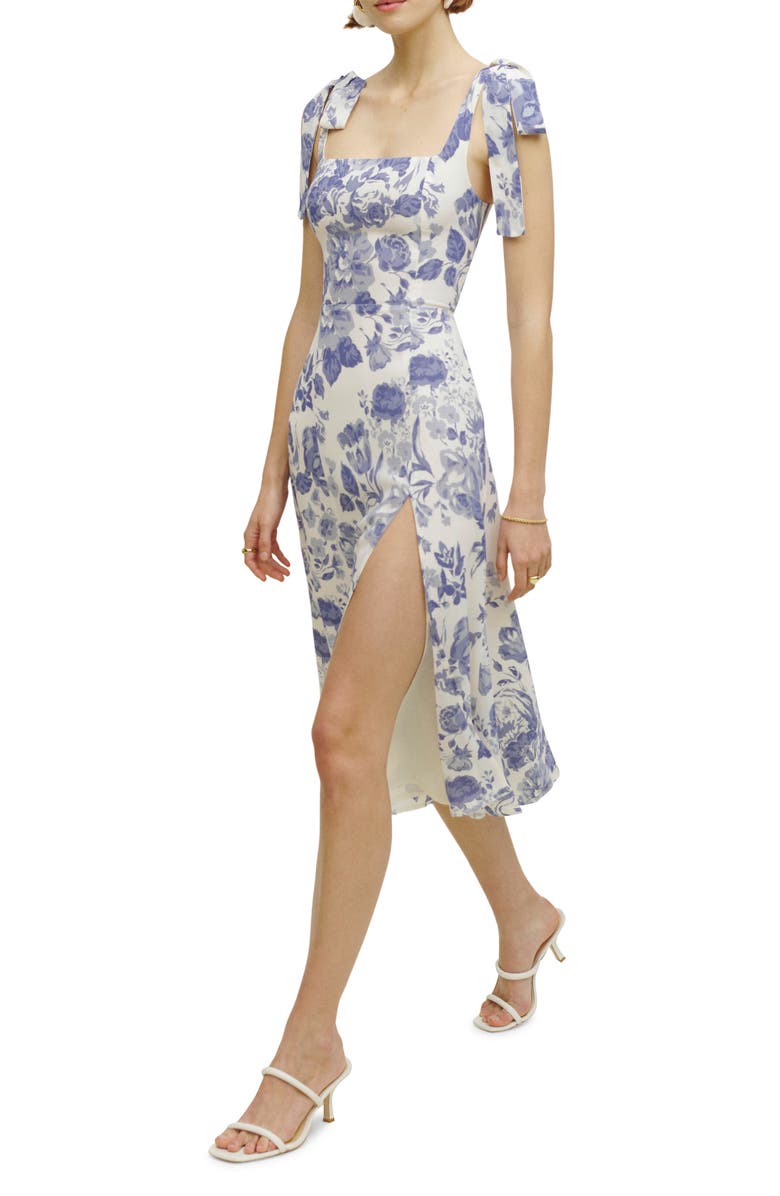 Reformation Twilight Floral Tie Shoulder Midi Dress, Main, color,