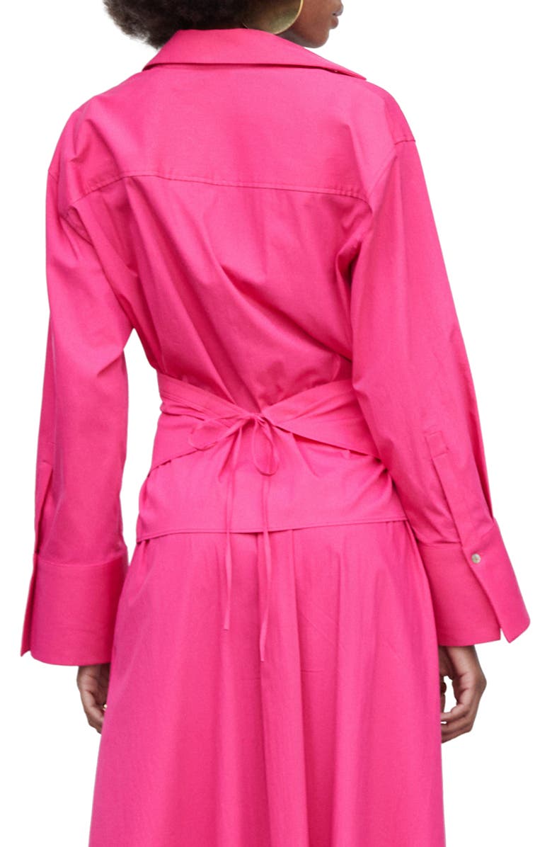 MANGO Tie Back Wrap Shirt, Alternate, color, 