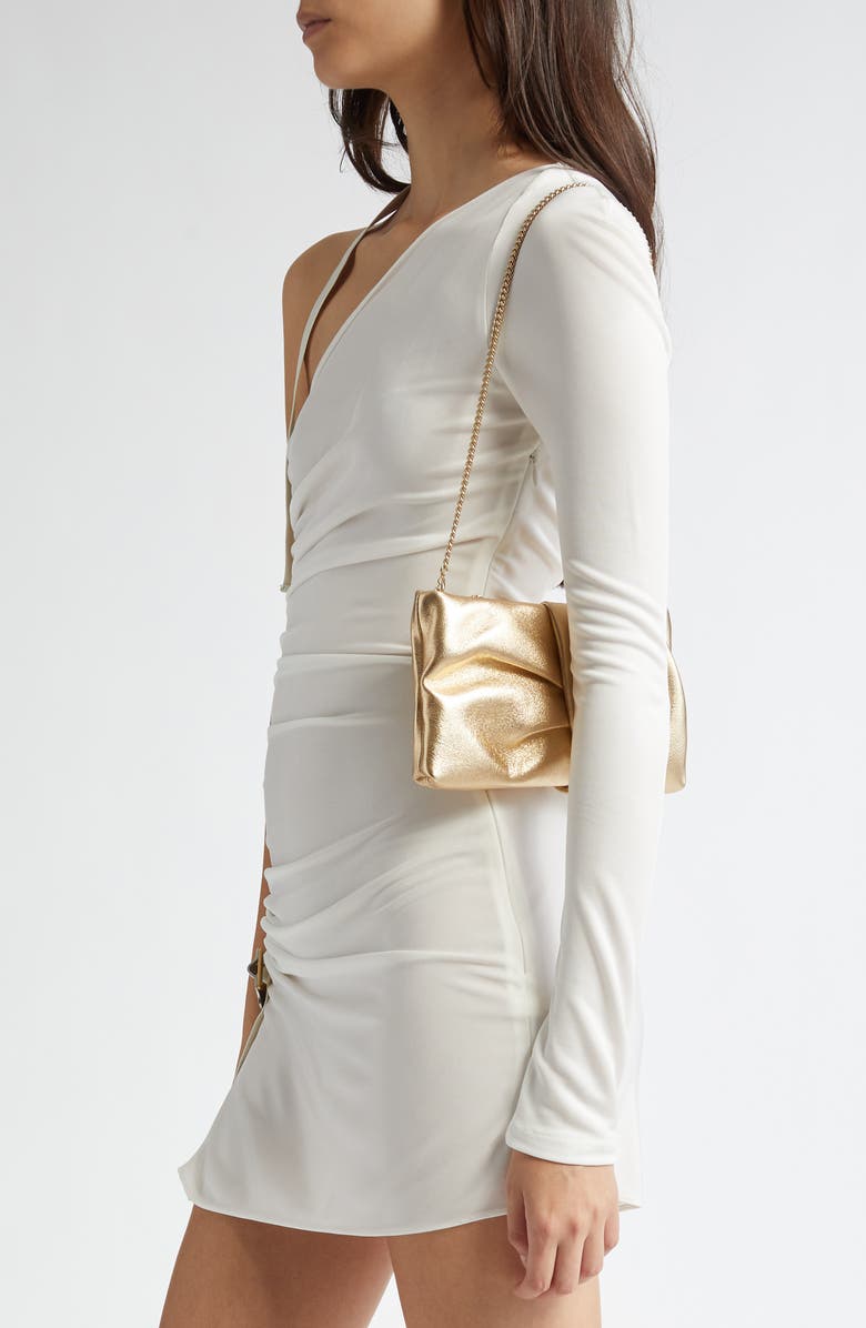 Jimmy Choo Bonny Metallic Leather Clutch, Alternate, color, Gold