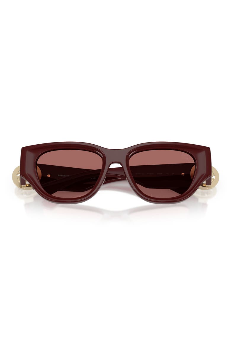 52mm Cat Eye Sunglasses, Alternate, color, BORDEAUX / DARK VIOLET