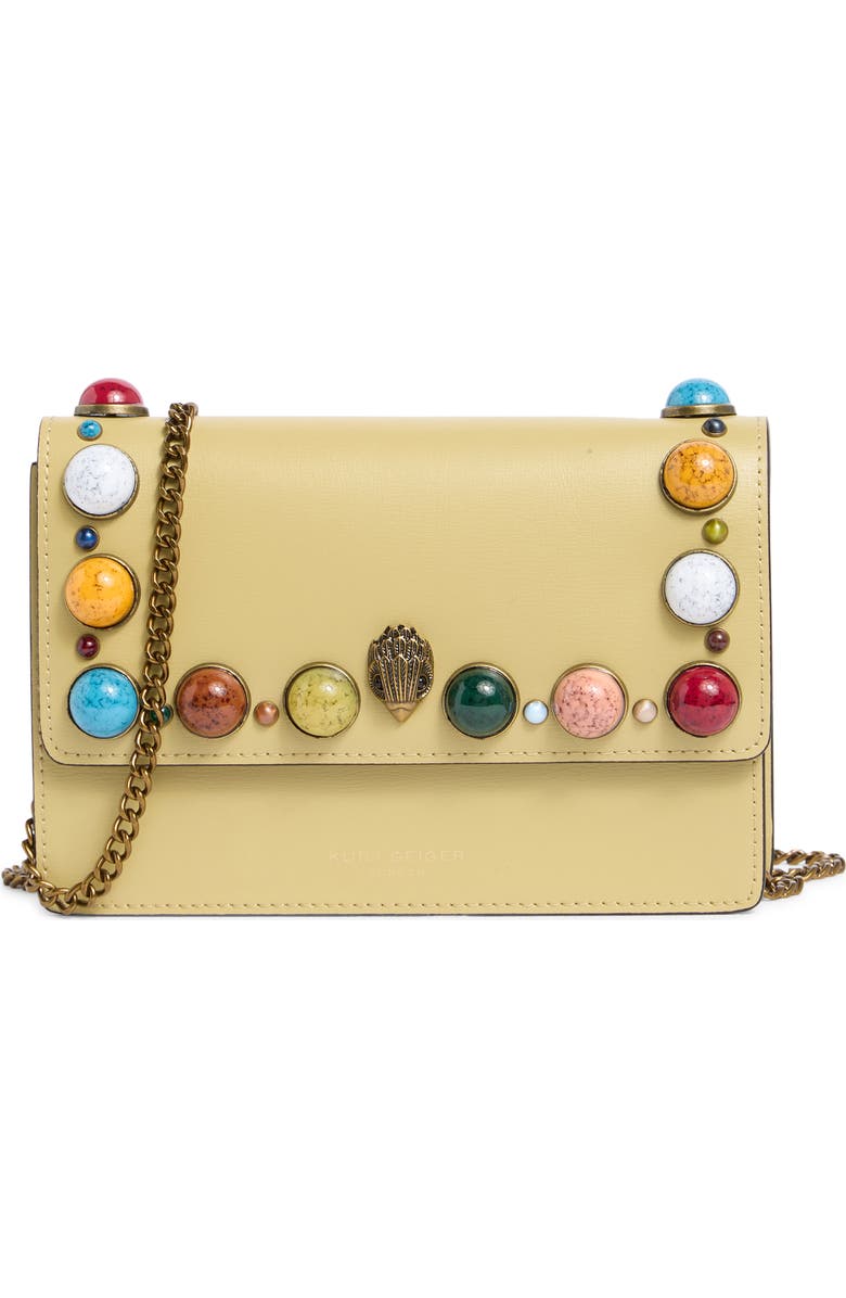 Kurt Geiger London Extra Mini Shoreditch Studded Crossbody Bag, Main, color, Beige Comb