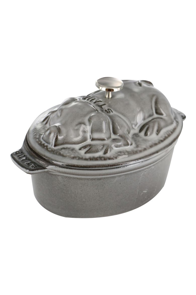 Cast Iron 1-Quart Pig Dutch Oven, Main, color, GRAPHITE GREY