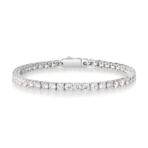 Anna Zuckerman 4 Carat Straight Line Tennis Bracelet In Platinum