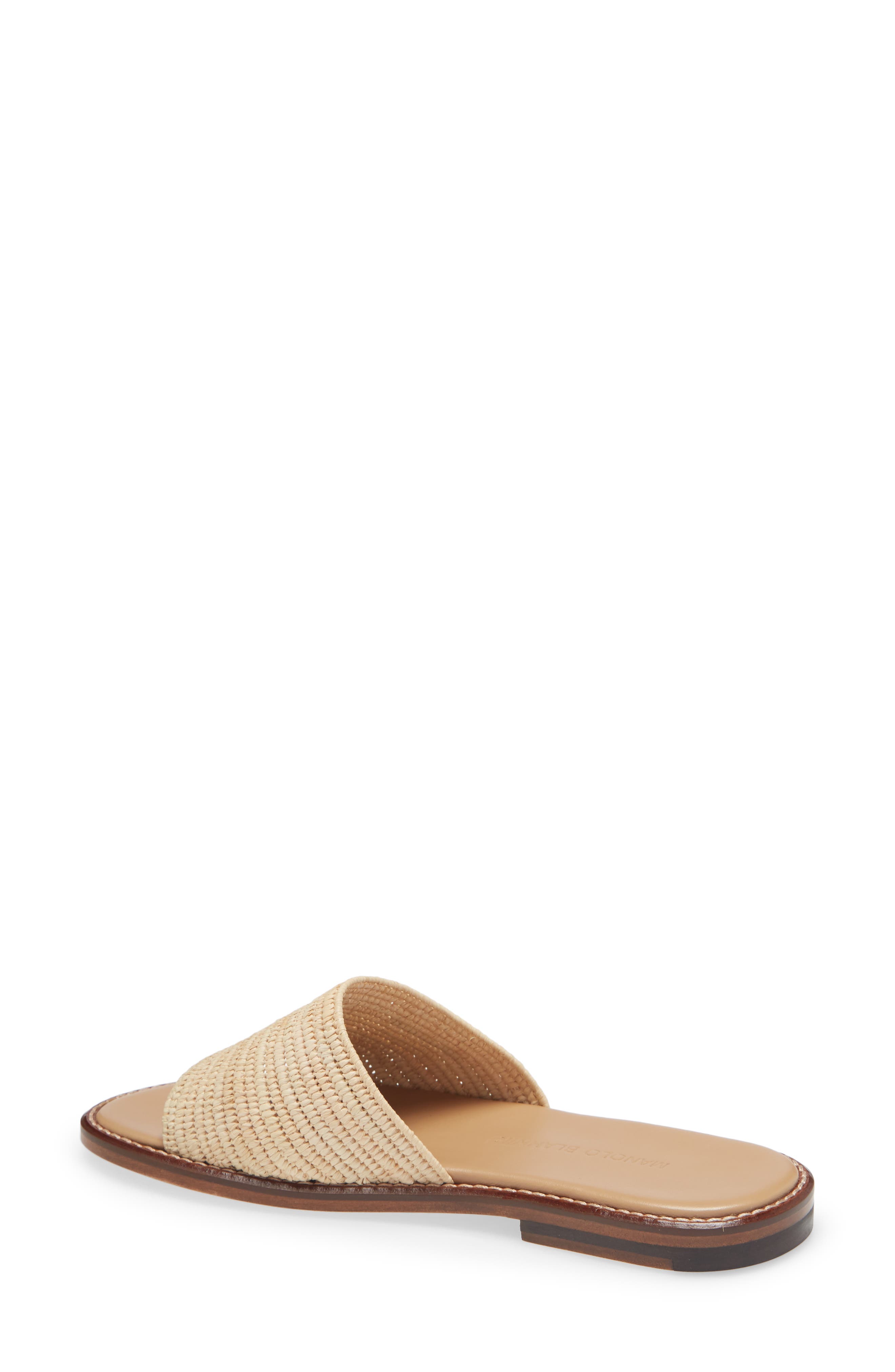 Manolo Blahnik Safina Woven Slide Sandal, Alternate, color, 