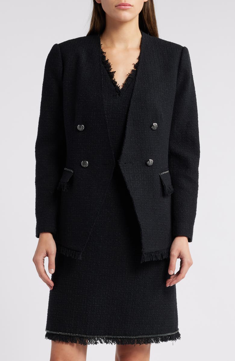 KOBI HALPERIN Blooming Double Breasted Wool Blend Tweed Jacket, Main, color, 