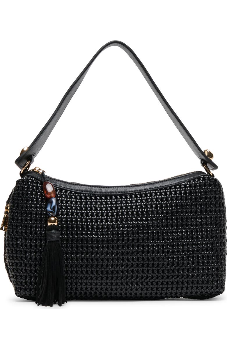 Dolce Vita Zaria Woven Faux Leather Shoulder Bag, Main, color, Black