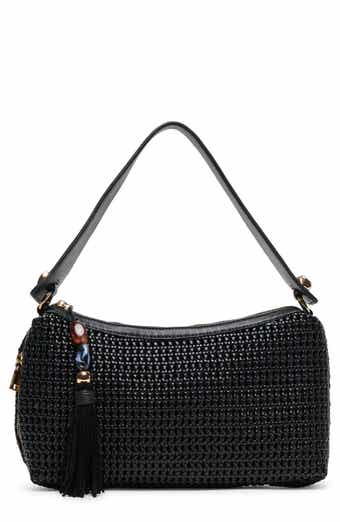 Zaria Woven Faux Leather Shoulder Bag