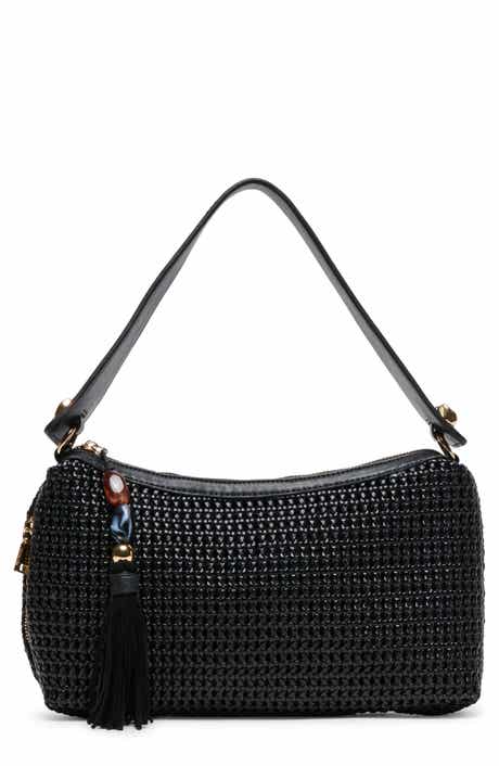 Zaria Woven Faux Leather Shoulder Bag