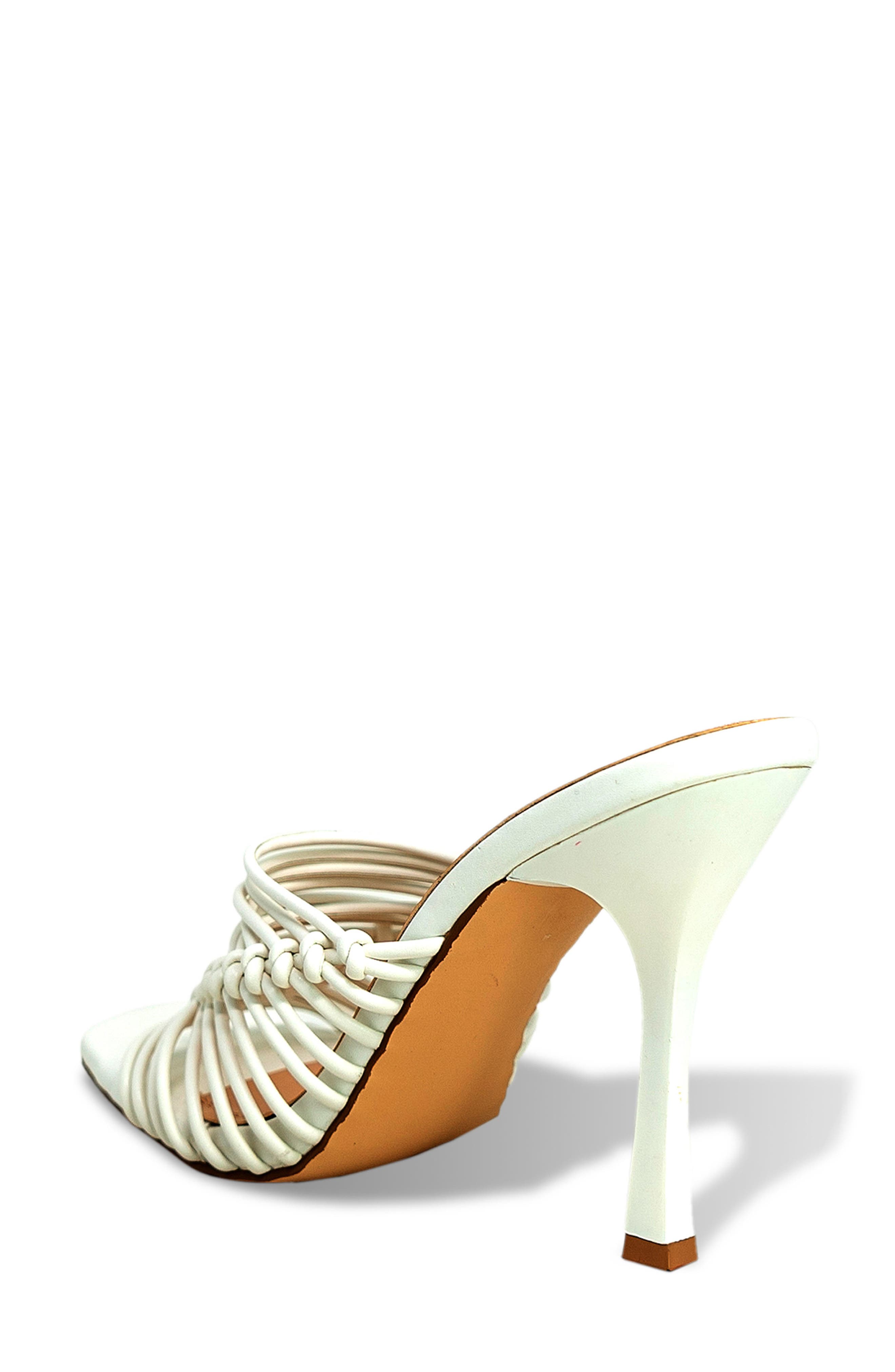 CHASE AND CHLOE Divine Caged Sandal, Alternate, color, White Pu