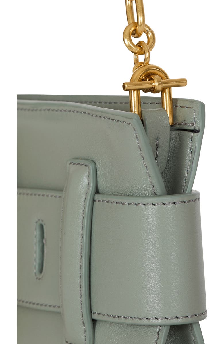 Balmain Anthem calfskin leather clutch, Alternate, color, Green