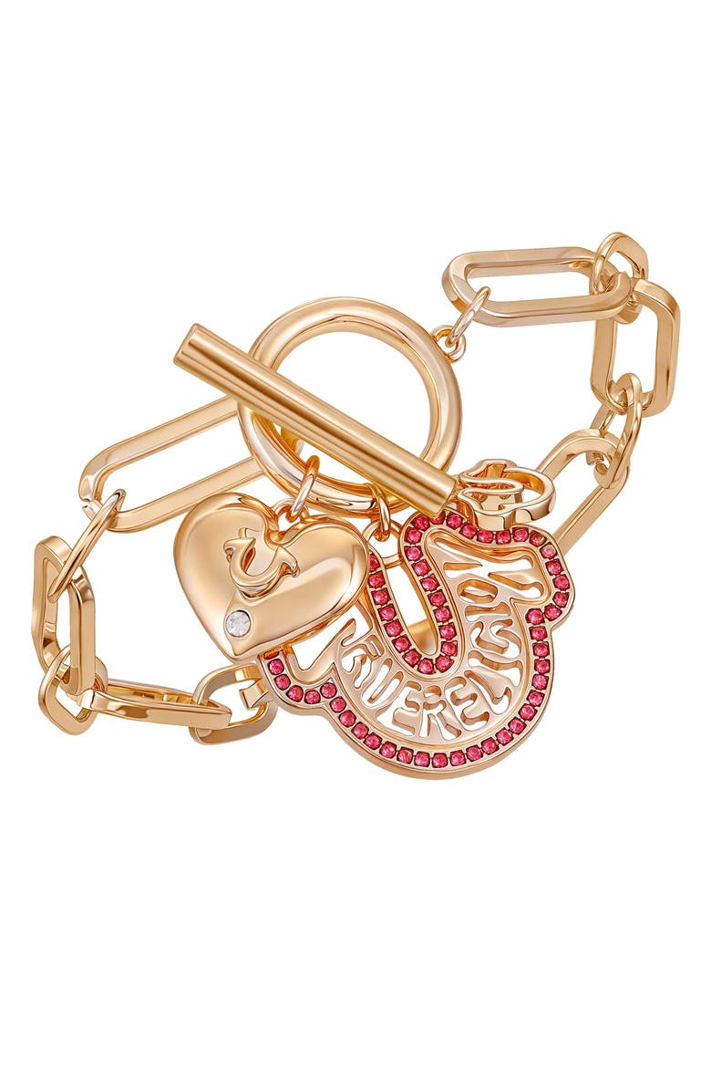 True Religion Charmy link bracelet, Alternate, color, Rosegoldtone