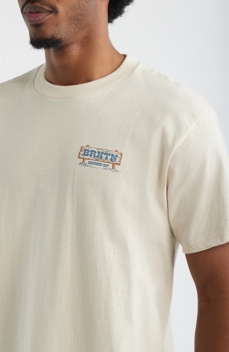 Brixton Hutchins Cotton Graphic T-Shirt, Alternate, color, Cream