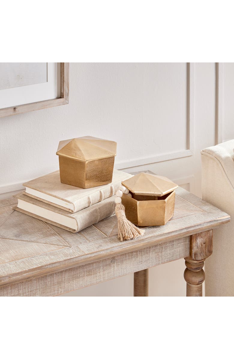 Napa Home & Garden Luca Lidded Boxes Set of 2, Alternate, color, Gold