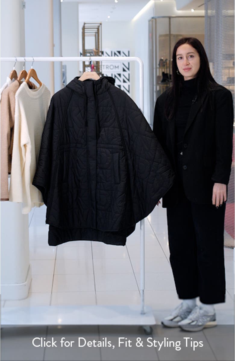 Oversize Quilted Hooded Cape, sales video thumbnail