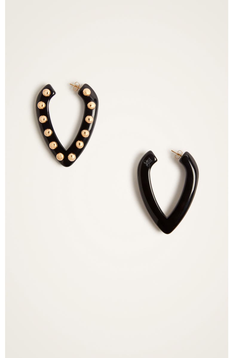 La DoubleJ Dew Earrings Solid Black, Main, color,