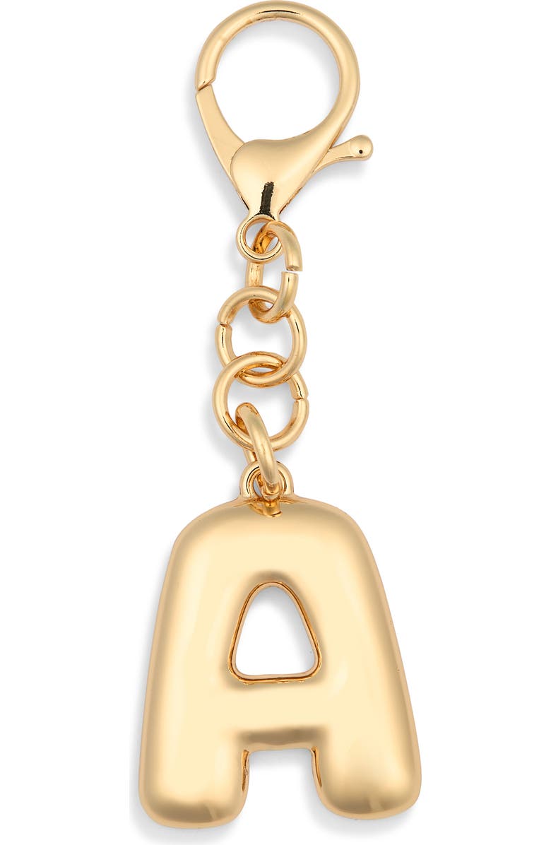 Leith Bubble Initial Bag Charm, Main, color, A- Gold