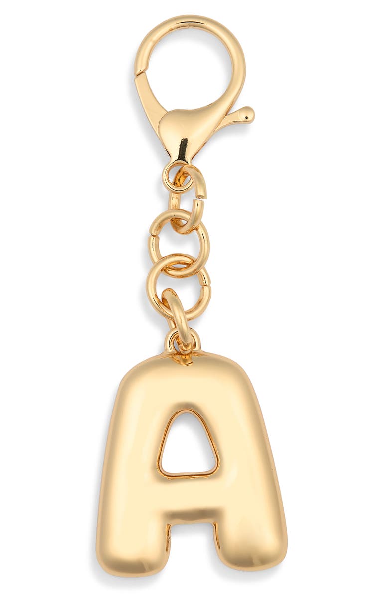 Leith Bubble Initial Bag Charm, Main, color, A- Gold