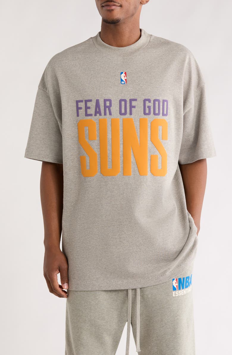 Fear of God Essentials x NBA Classic Fit Suns Graphic T-Shirt, Main, color, Warm Heather