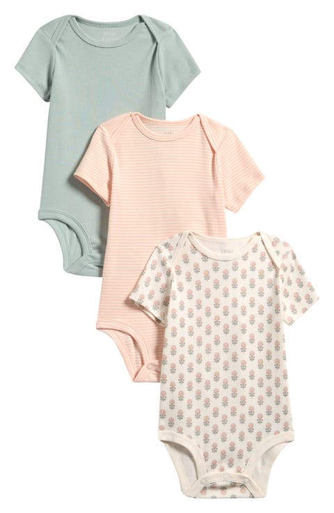 Pack of 3 Assorted Organic Cotton Bodysuits (Baby)