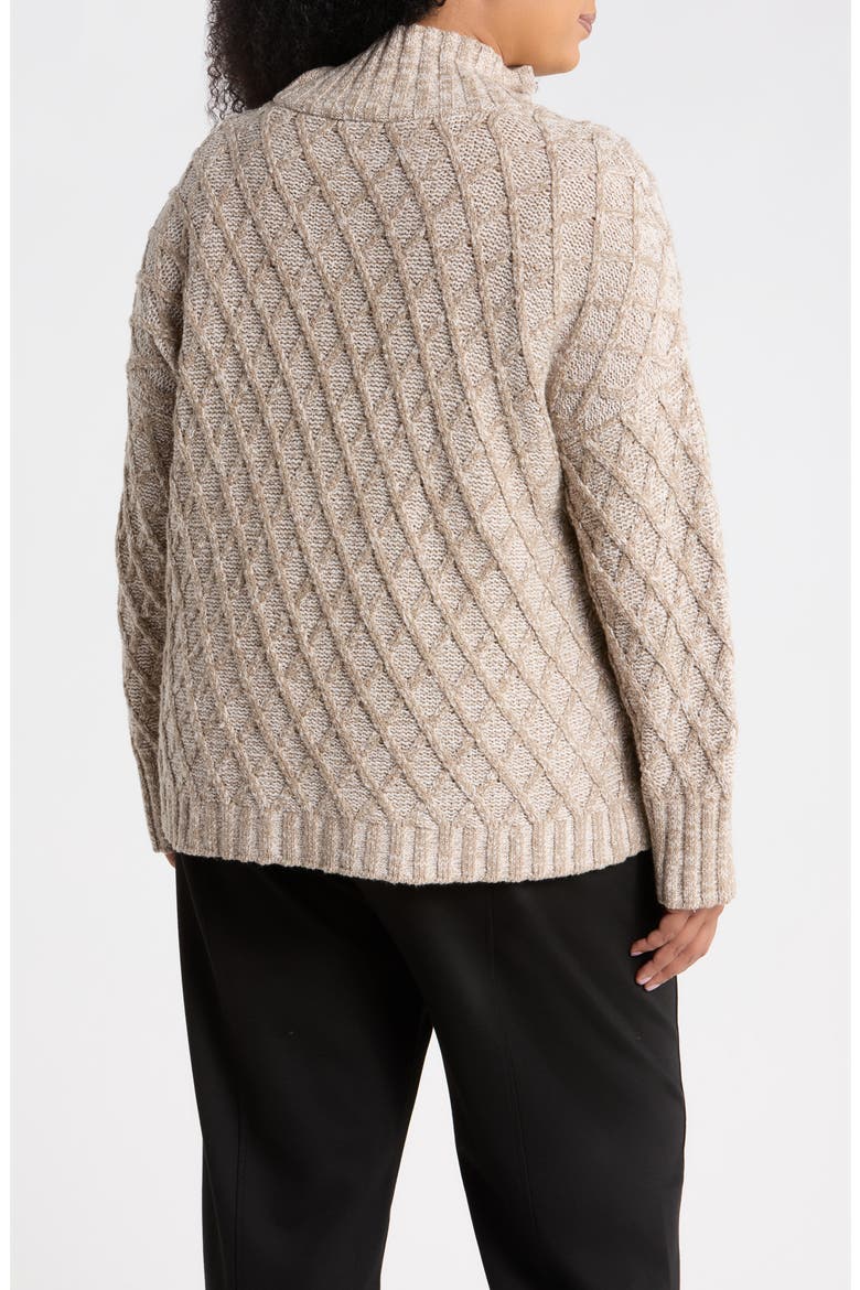Turtleneck Organic Cotton Blend Sweater, Alternate, color, TWINE