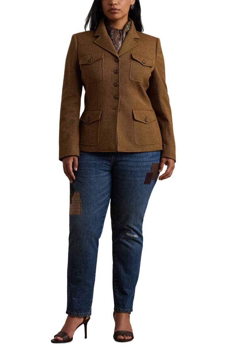Lauren Ralph Lauren Tailored Twill Jacket, Alternate, color,