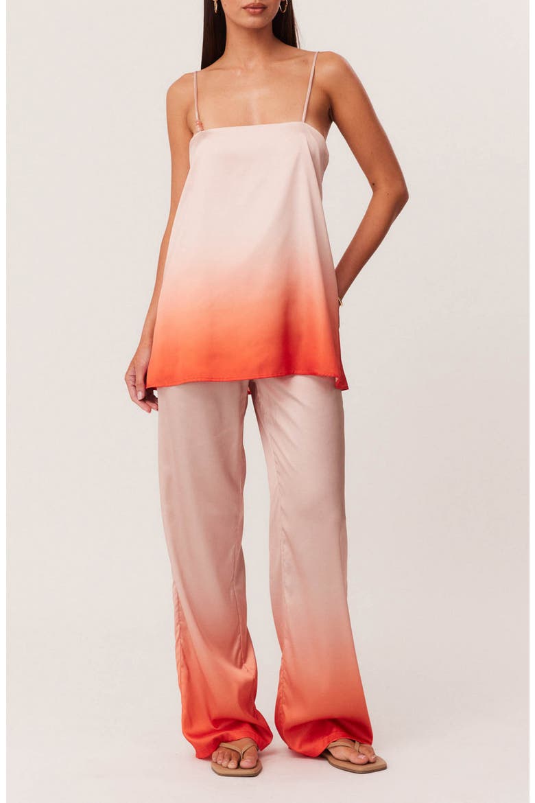 Amaya Satin Pants, Alternate, color, PEACH OMBRE