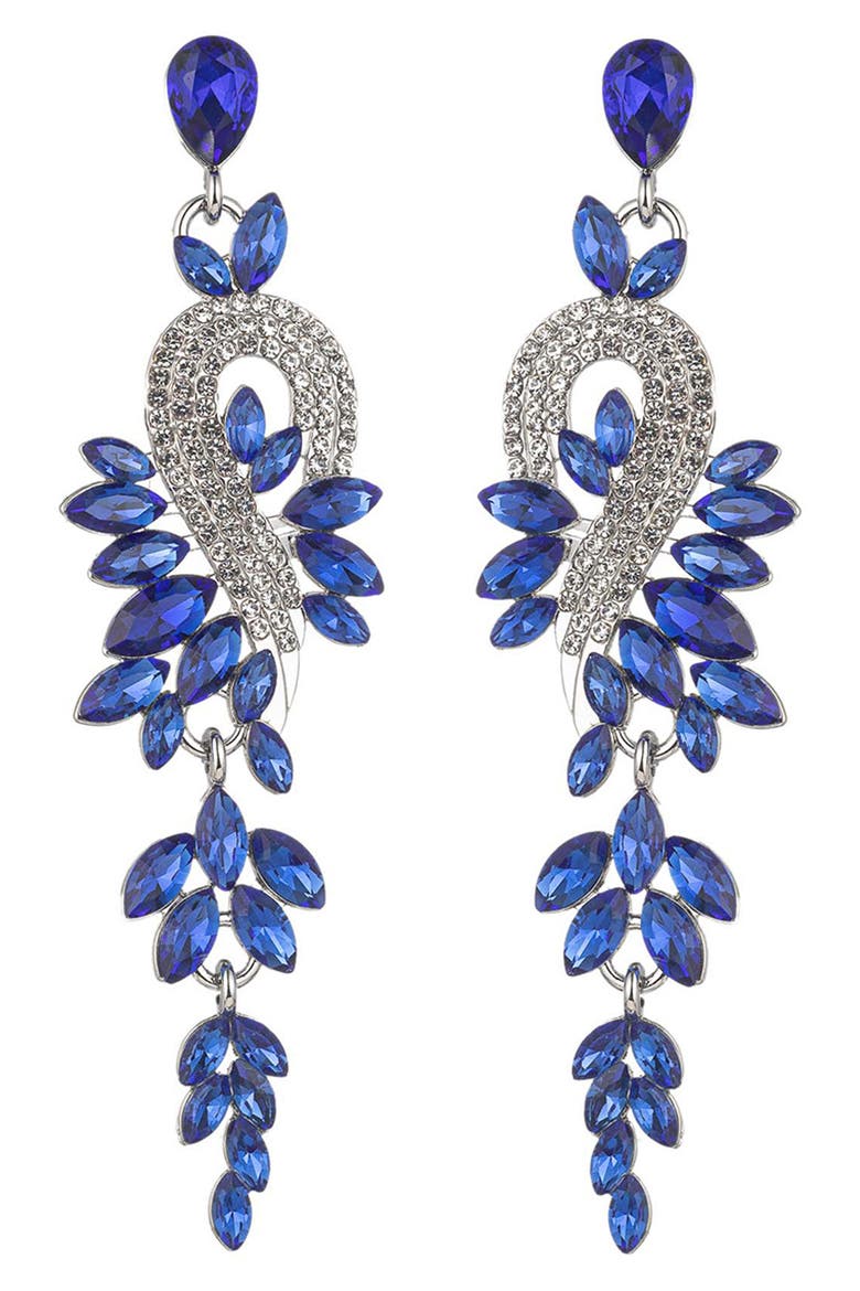 Gardena Drao Statement Earrings, Main, color, BLUE