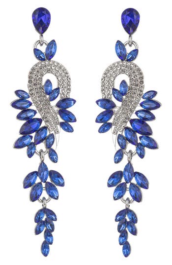 Eye Candy Los Angeles Gardena Drao Statement Earrings In Blue