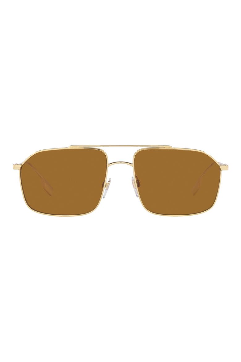 59mm Rectangle Polarized Sunglasses, Main, color, LIGHT GOLD/ BROWN