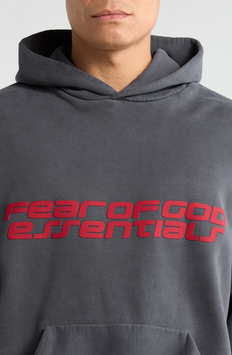 Fear of God Essentials "90s Logo Graphic Hoodie, Alternate, color, Iron Grey