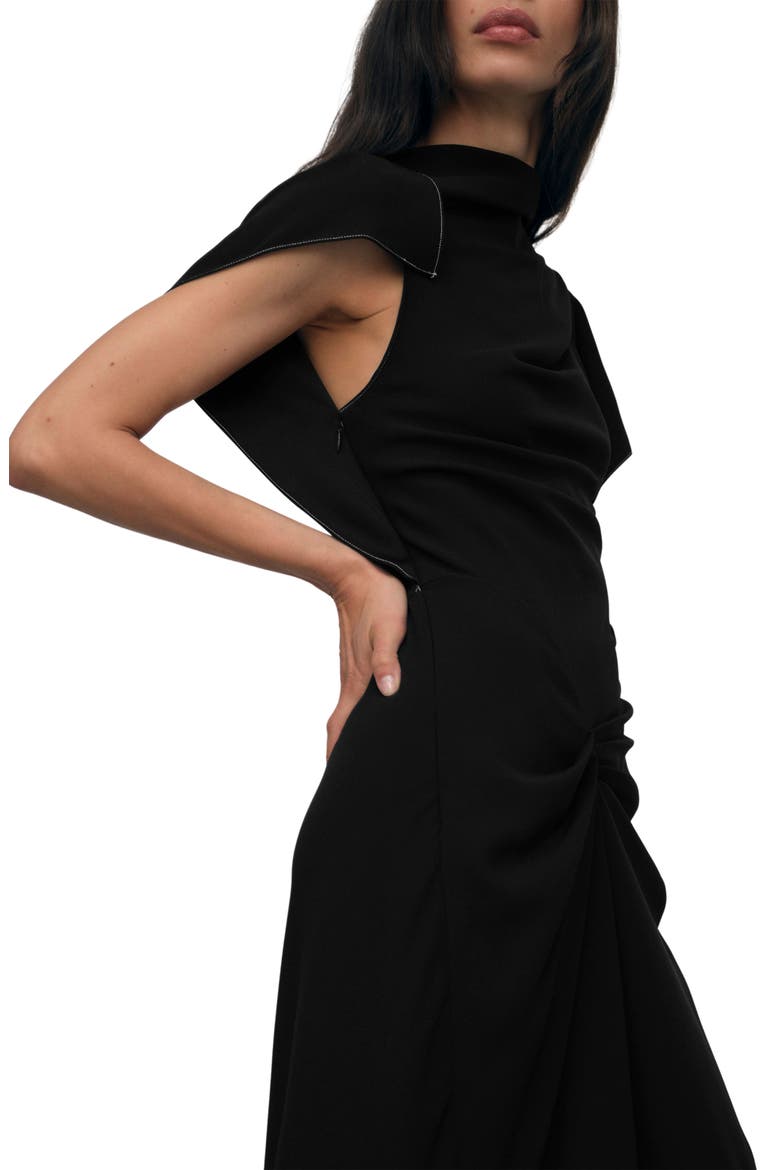 Saskia Asymmetric Maxi Dress, Alternate, color, BLACK