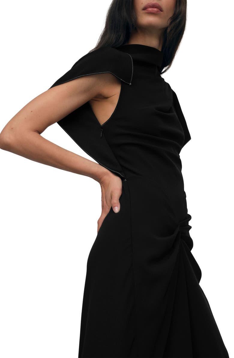 Reiss Saskia Asymmetric Maxi Dress, Alternate, color, Black