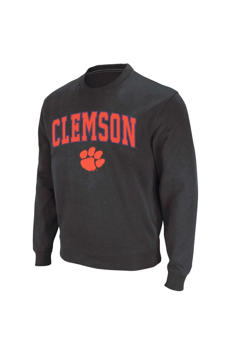 COLOSSEUM Men's Colosseum Charcoal Clemson Tigers Arch & Logo Crew Neck Sweatshirt, Main, color, Charcoal