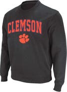 COLOSSEUM Men's Colosseum Charcoal Clemson Tigers Arch & Logo Crew Neck Sweatshirt