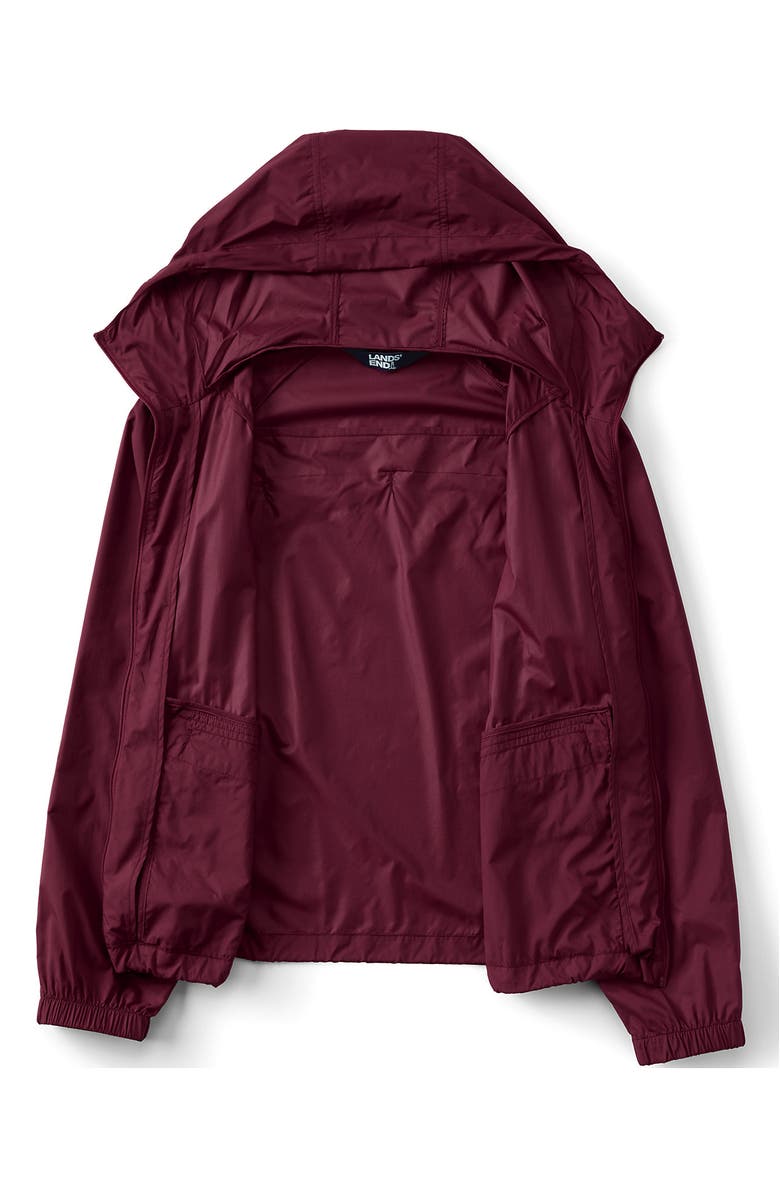 Lands' End UPF Packable Hooded Windbreaker Jacket, Alternate, color, Burgundy Spritz
