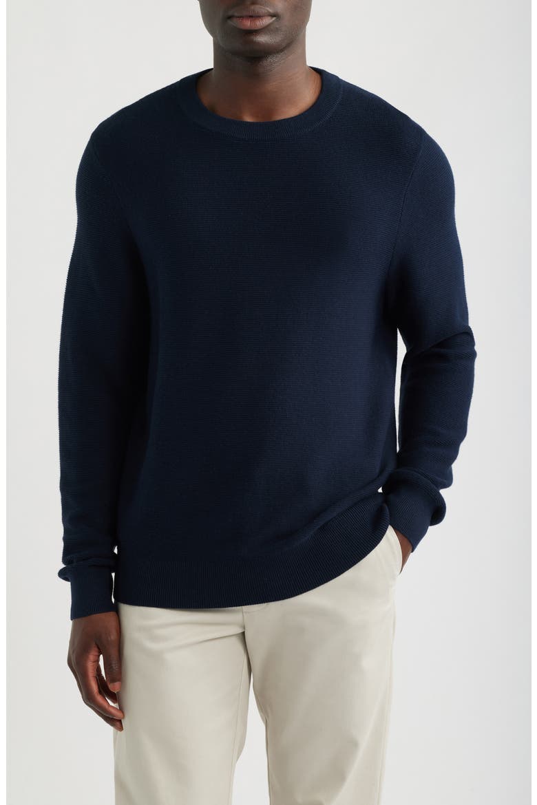 Cotton & Silk Sweater, Main, color, NAVY SAPPHIRE