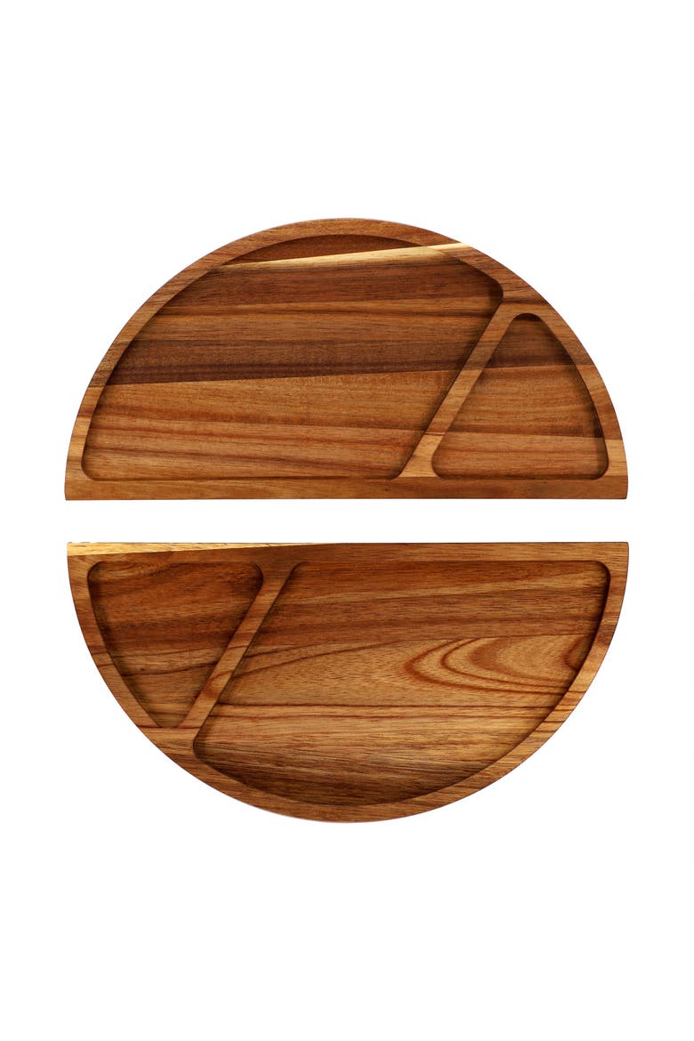 3 Piece Acacia Wood Cutting Board with Maganitized Serving Board Platter, Alternate, color, Acacia