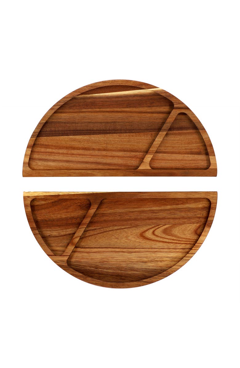 Megachef 3 Piece Acacia Wood Cutting Board with Maganitized Serving Board Platter, Alternate, color, Acacia