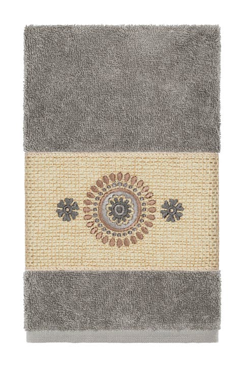 Isabell Embellished Hand Towel - Dark Grey